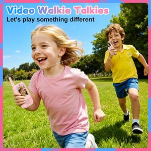 Talkies-walkies vidéo pour enfants, lot de 2, interphone rechargeable, caméra HD, voix, jeux intérieurs et extérieurs, camping, randonnée, garçons, filles, 0-3M, métal - Product Image 2