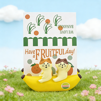 Porte-cartes de visite mignon en forme de chat banane - Cadeau créatif pour les couples et les amis - Article décoratif compact pour le bureau et la maison