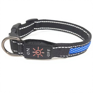 LED Illuminated Solid Elegant Classic Lace Nylon Mesh <b>Dog</b> <b>Collar</b> Type-C Charging Port Waterproof Rechargeable Adjustable - Product Image 1