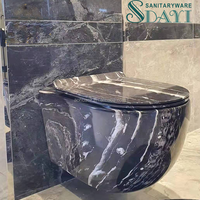 SDAYI Pierre Marbre Design Sans Monture Rinçage Mur Accroché Toilette Bassin P-trap Lavage Rinçage Wc Forme Ronde Toilette Salle De Bains