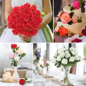 Rosas Artificiales de Terciopelo, Cabeza de 7 cm, Hechas a Mano, Duraderas de 3 a 5 Años, Ecológicas, Decoración para Bodas, Día de San Valentín - Product Image 5