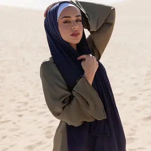 Syal sifon mutiara warna tunggal wanita baru syal panjang wanita Malaysia selendang kasa ekspor untuk Muslim