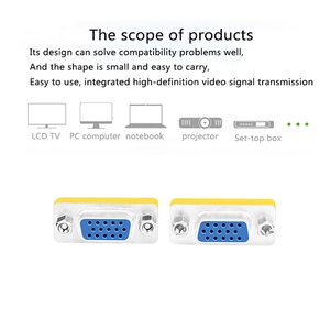 Accoppiatore connettore VGA, adattatore accoppiatore Mini commutatore di <span class=keywords><strong>genere</strong></span> HD15 femmina a femmina per proiettore monitor computer - Product Image 6
