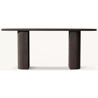 Table console moderne haut de gamme en bois RH, table d'entrée/couloir cannelée avec pieds arrondis pour salon, hôtel, appartement