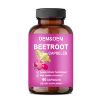 Compléments Alimentaires à Base de Plantes OEM, Poudre de Betterave, 60 à 120 Capsules pour Favoriser une Circulation Saine et la Vitalité