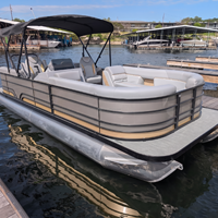 Bateau ponton en aluminium sur mesure de 25 pieds, certifié CE, pour divertissement familial sur lac, 12 personnes, fabrication OEM