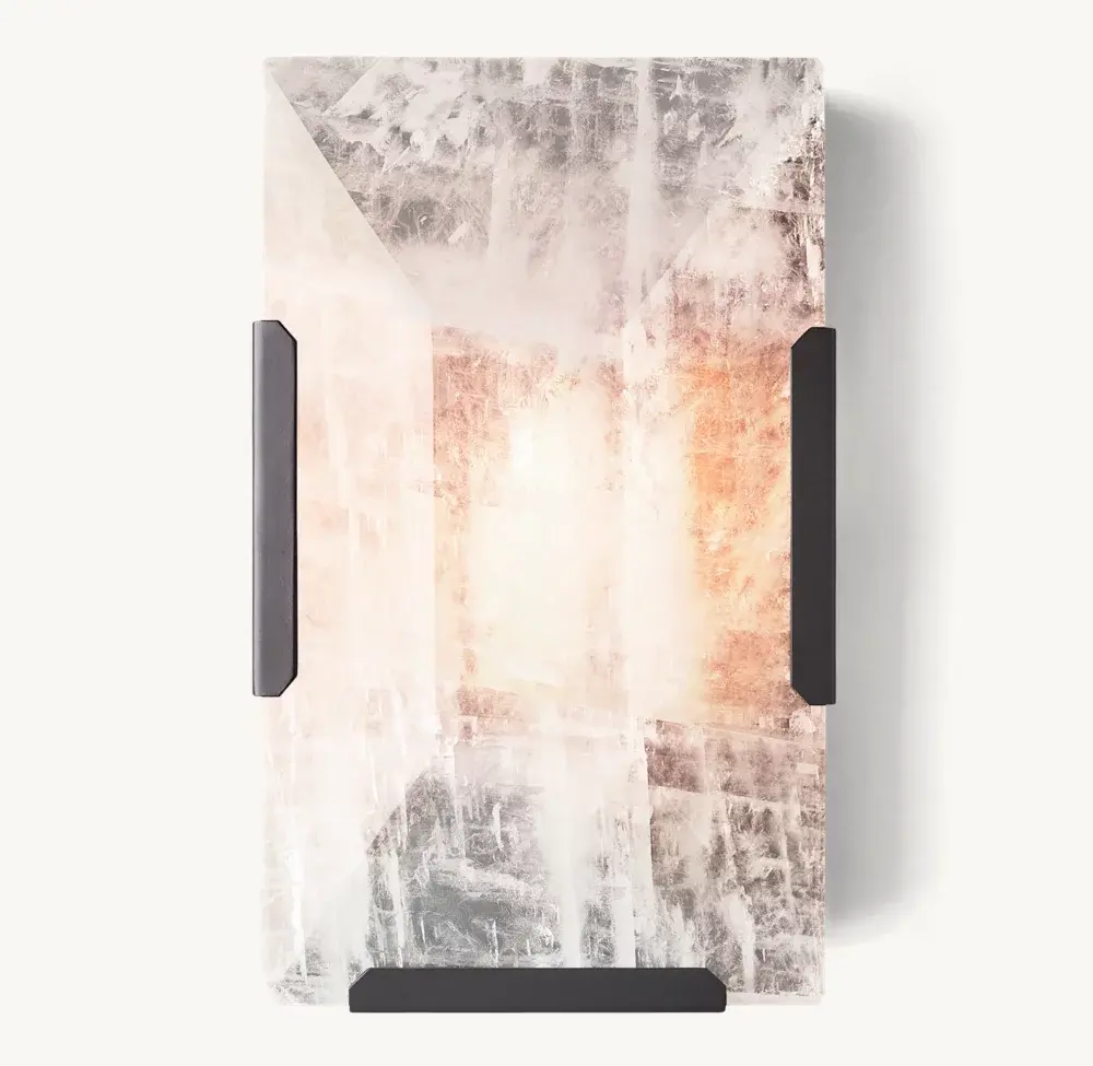 Modern Hotel Interior Decoration Marble Led Wall Lamps Indoor Living Room Bedroom Wall Lighting Black Harlow Calcite Sconce