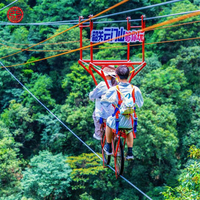 Équipement de parc d'attractions en plein air pour adultes et enfants, jeux de vélo aérien, tyrolienne, promenade sur fil