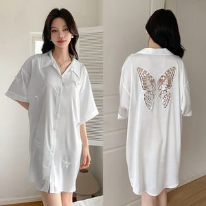 <span class=keywords><strong>Camicia</strong></span> <span class=keywords><strong>da</strong></span> <span class=keywords><strong>notte</strong></span> a farfalla vuota di lusso a <span class=keywords><strong>manica</strong></span> <span class=keywords><strong>corta</strong></span> <span class=keywords><strong>da</strong></span> donna 2024 di lusso puro desiderio - Product Image 1