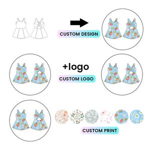 Спортивное платье Kerui для девочек: летнее, без рукавов, с индивидуальным принтом, для йоги, длиной до колена, с перекрученной спинкой - Product Image 4