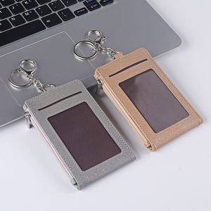 Đa năng đa chức năng Zip PU Leather chủ thẻ cho ID phù hiệu ngân hàng xe buýt làm việc sử dụng hàng ngày với cổ dây buộc - Product Image 6