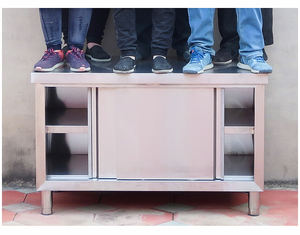 Mesa de trabajo de acero inoxidable personalizada con cajón, mesa de trabajo de cocina con casillero - Product Image 4