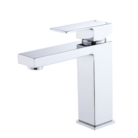 Mitigeur de lavabo de salle de bain en laiton à trou unique de haute qualité robinet d'eau dosé en céramique à poignée unique moderne pour évier de navire