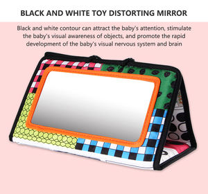 Nouveau-né ventre temps miroir jouets pour bébés noir et blanc contraste élevé bébé jouets 4 6 9 <span class=keywords><strong>12</strong></span> <span class=keywords><strong>mois</strong></span> garçons filles ramper jouet sensoriel - Product Image 2