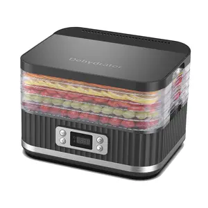 Lebensmittel-Dehydrator (6 Schalen) digitaler einstellbarer Timer-Temperaturregelung wärmefunktion Trockner für Fleisch, Kräuter, Fleisch, Rindfleisch