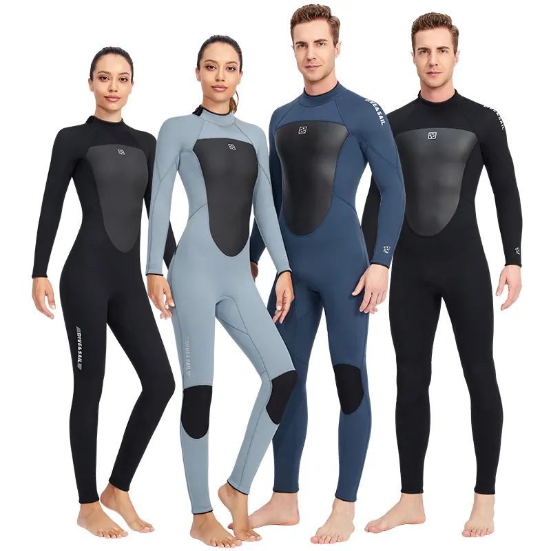ชุดว่ายน้ำเล่นเซิร์ฟสำหรับผู้ชายและผู้หญิงชุดดำน้ำแบบเต็มตัวทำจากนีโอพรีน3มม. สำหรับว่ายน้ำ