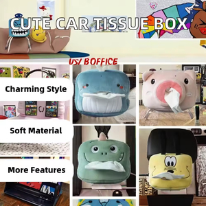 Decoraciones de animales de dibujos animados para coche, cajas de pañuelos de animales de dibujos animados para colgar en el respaldo del asiento y reposabrazos, accesorios para automóvil - Product Image 5