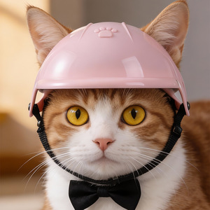Casque de protection Dini pour animaux de compagnie, rose, en ABS, pour chiens et chats, pour moto, sports de plein air - Product Image 1