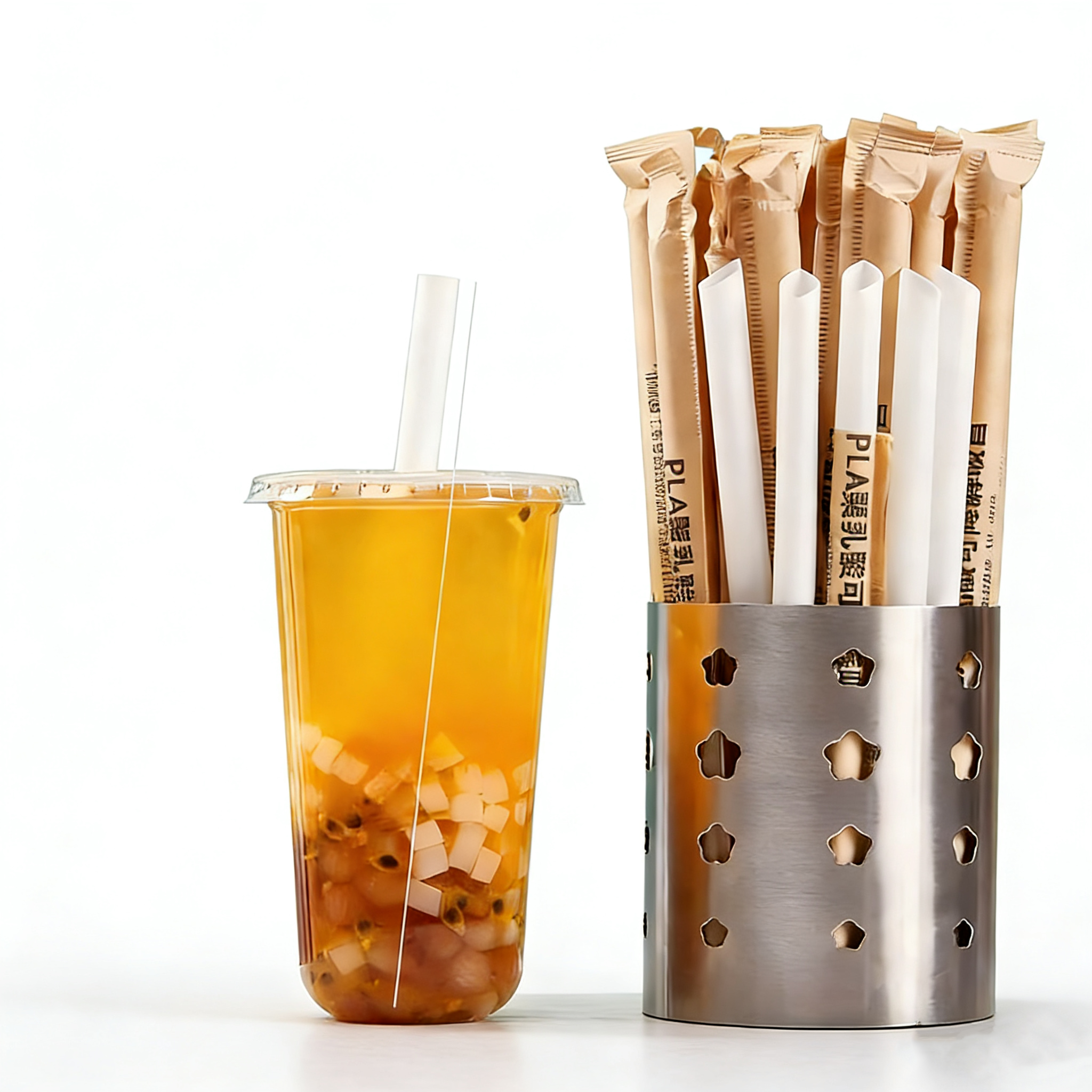 Premium Quality Disposable Kraft Paper Straws Biodegradable Individually Wrapped for Juice Coffee