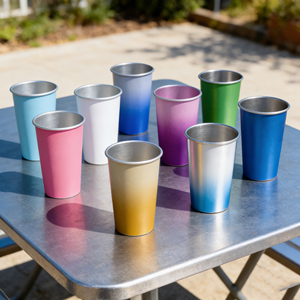 Gobelets à thé en aluminium de 16 oz (500 ml), gobelets en aluminium pour l'emballage de pâtes, designs personnalisés avec des options de noms, de dates et de monogrammes - Product Image 1