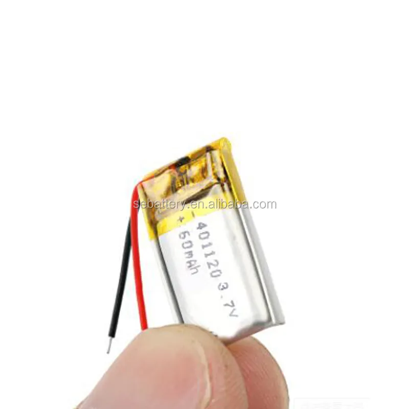 Zon Gemak Shenzhen Sz Batterij Kleine 3.7 V 401120 4*11*20Mm 60Mah Mini Lithium Lithium batterij 3.7 V 60Mah Li Polymer Batterij