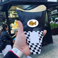 Boîtes d'emballage en papier de taille personnalisée pour crêpes et gaufres snack frites gaufres aux œufs boîte porte-churros pour crème glacée