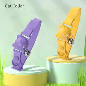 <span class=keywords><strong>Collar</strong></span> de gato bonito con logotipo personalizado en stock, <span class=keywords><strong>collar</strong></span> de gato impermeable de PVC con correa recubierta separable y campana - Product Image 3