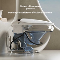 Toilette électrique ovale intelligente originale sans limite de pression d'eau génie intégré automatique monté au sol Tmall