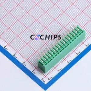 MX2EDGRC-2.54-16P-GN01-Cu-A Plug-in Terminal Block Bent Lead Through Hole,P=2.54mm Board-to-Board / Socket - Closed 1x16P 2.54mm - Product Image 2