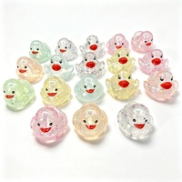 Canard de bain flottant anti-stress personnalisé avec logo, transparent, à paillettes, souple et couineur, pour enfants de 0 à 24 mois
