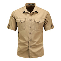 2025 été hommes à manches courtes coton chemise veste haut de gamme à la mode marque Cool ample Style décontracté simple boutonnage nouveau solide