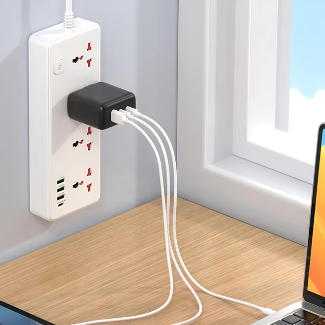 Electric Extension Sockets 2500W 5AC Plug Power Strip with 3 USB Slot and Type C PD Quick QC Charger Power Strip