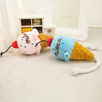 Vente en gros de jouets interactifs pour chiens d'anniversaire en peluche fabricants de mini jouets à crème glacée rose et bleu