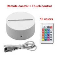 Base de lampe à led rgb pour 3d led veilleuse abs acrylique base en bois lampe led 3d base de veilleuse