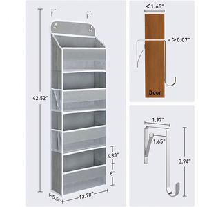 Houseware Folding 4 Pocket Non-woven Over the Door <b>Storage</b> Organizer <b>Hanging</b> <b>Wall</b> Closet <b>Storage</b> Bag Organizer - Product Image 3