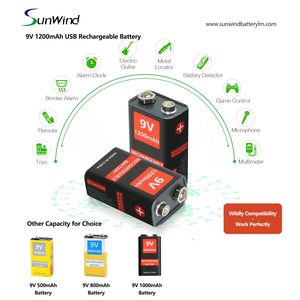 OEM Factory <b>Rechargeable</b> <b>9V</b> 650mAh 800mAh 1000mAh 1200mAh Micro USB Lithium Ion <b>Battery</b> - Product Image 6