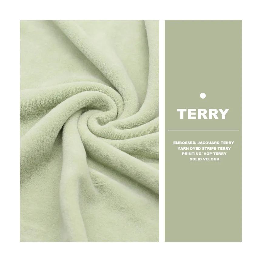 2023 Hot New Products Plate Polyester Terry Towel Fabric 65 Polyester 35 Cotton French Terry Fabric