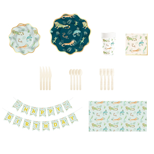 DAMAI - Nuevos Artículos de Fiesta de Cumpleaños de Dinosaurios con Platos, Servilletas y Vasos de Papel de 7 y 9 Pulgadas para Niños, Decoraciones para Fiestas Infantiles - Product Image 3