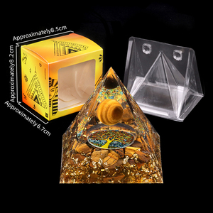 Douze Constellations Cristal de guérison naturel <span class=keywords><strong>Pierre</strong></span> concassée Résine Artisanat fait à la main Orgonite Pyramides Pierres - Product Image 2