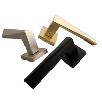 Poignée de porte de douche simple face LCKLUX moderne, noir mat, alliage de zinc, élégante et durable pour appartement
