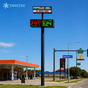 Panneau d'affichage LED personnalisé pour station-service extérieure, indicateur de <span class=keywords><strong>prix</strong></span> du carburant, panneau directionnel pour station-service - Product Image 3