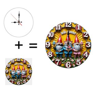 <b>Round</b> Wooden Wall Clock 25x25cm Slim <b>Frame</b> Silent Movement Home Office Simple Decoration - Product Image 1