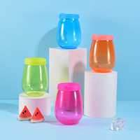 Gobelet à eau en plastique AS personnalisé de 16 oz, verre à vin créatif, gobelet à œuf de 16 oz, multicolore, qualité alimentaire