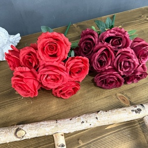 باقة زهور اصطناعية من الحرير المختلط مكونة من 9 رؤوس من نوع آنا روز لعام 2026، مصنوعة يدويًا لتزيين حفلات الزفاف وأعياد الميلاد وعيد الأم والمناسبات - Product Image 3