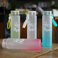Bouteille d'eau créative Portable 16oz en verre transparent à Double paroi avec poignée, vente en gros