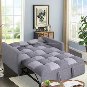 Simple Modern Style Dark Gray Soft Up-holstered Sofa <strong>Bed</strong> Furniture Living Room Couch Two Seat <strong>Pull</strong> <strong>Out</strong> Sofa <strong>Bed</strong> for Apartment - Product Image 5