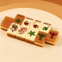 Ensemble de Mahjong Personnalisé Certifié BSCI, Tuiles de Mahjong Américaines Rose Vif à 3 Couches, Idéal pour les Soirées de Jeu du Week-end