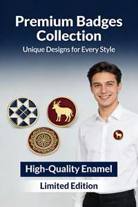 Ciondolo Distintivo Personalizzato in Metallo Smaltato Stile <span class=keywords><strong>Vintage</strong></span> Reale con Cavallo Bianco e Corona, Chiusura a Farfalla, Divertente Accessorio Regalo per Studenti - Product Image 5