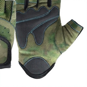 Guantes de Gimnasio de Medio Dedo con Camuflaje, Palma de Cuero Transpirable, Guantes de Entrenamiento para Levantamiento de Pesas, Correa de Muñeca Ajustable - Product Image 5