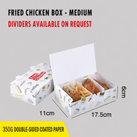 Caja para Pollo Frito Personalizada, Resistente al Aceite, Desechable, para Comida Rápida para Llevar